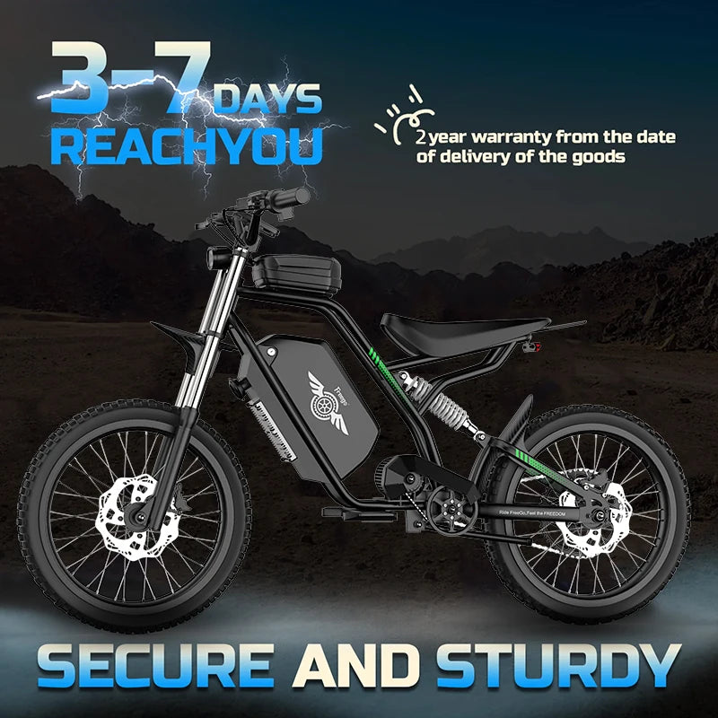 28/40MPH 60V 25AH E-Bikes