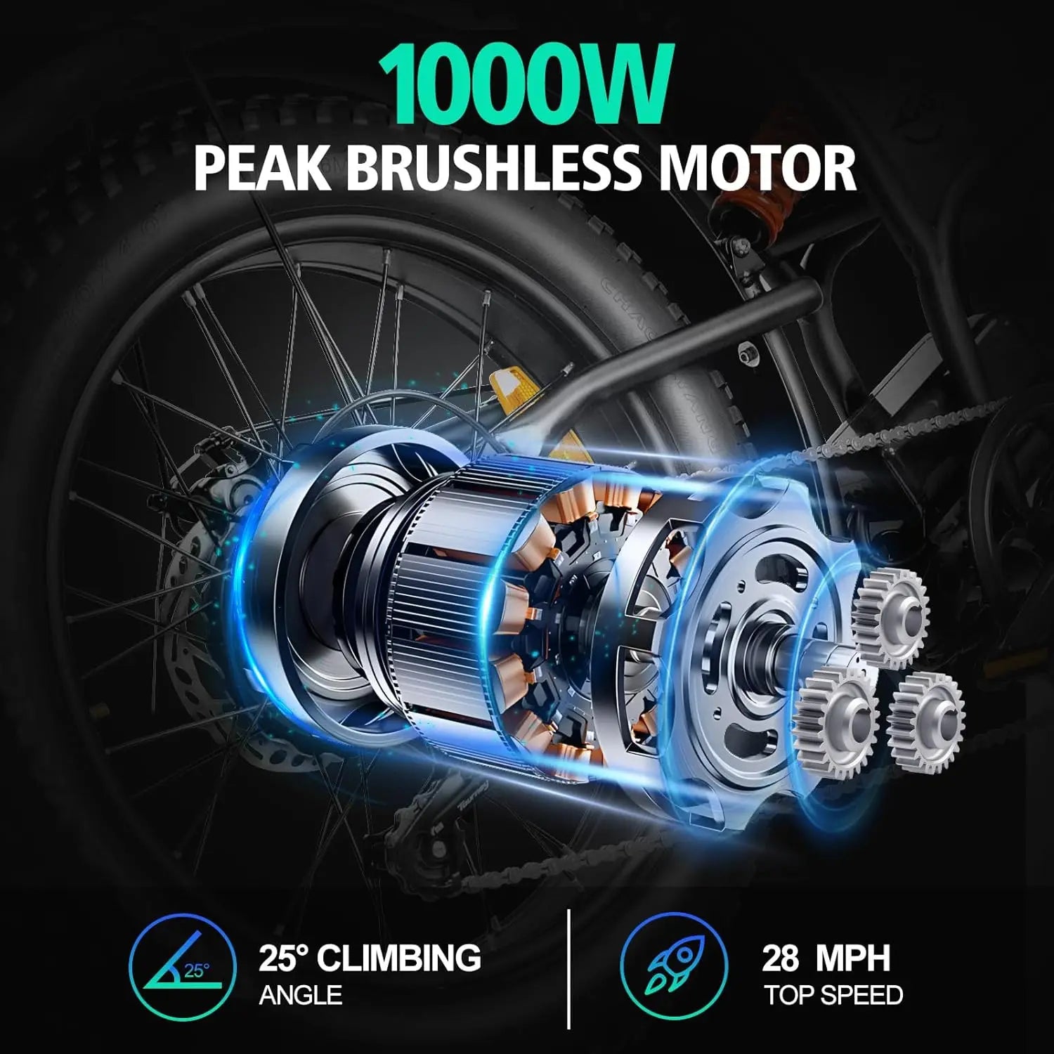48V 1000W 28mph Electric Bike
