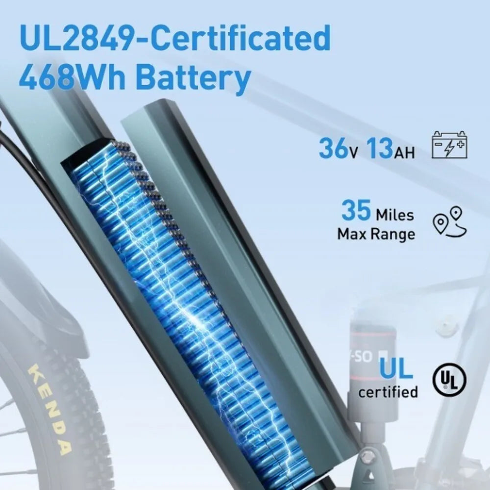 26" 24" Electric Mountain Bike with 36V Battery Peak 500W Motor