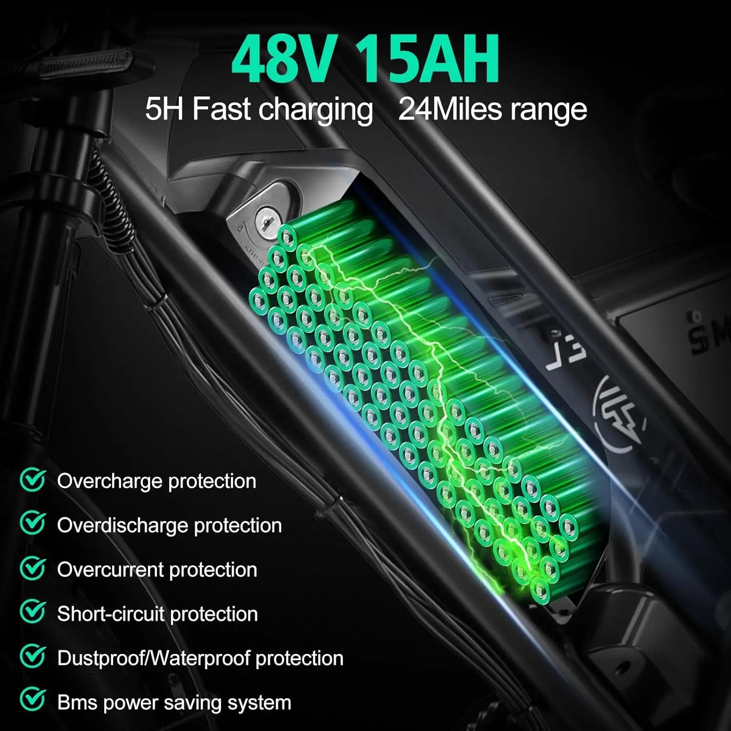 48V 1000W 28mph Electric Bike
