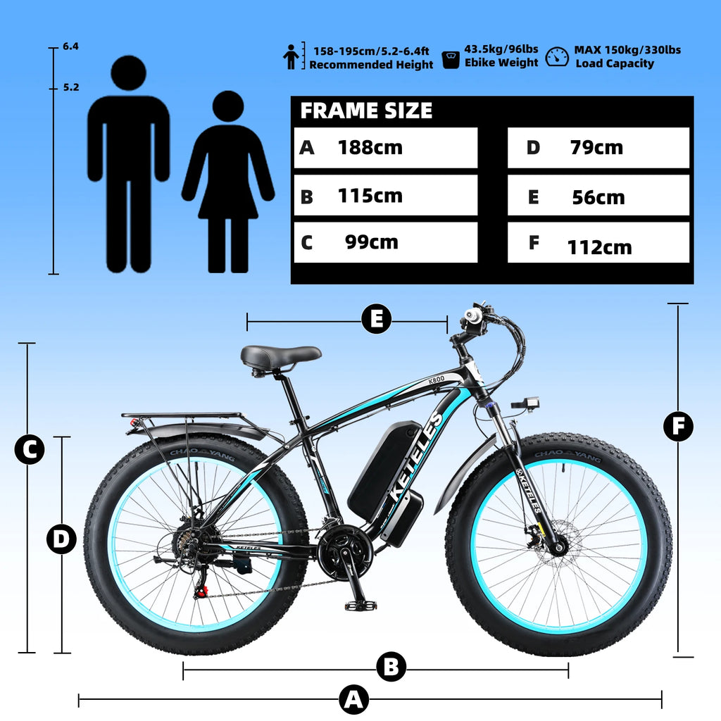 KETELES K800 Electric Bike With 1000W Motor