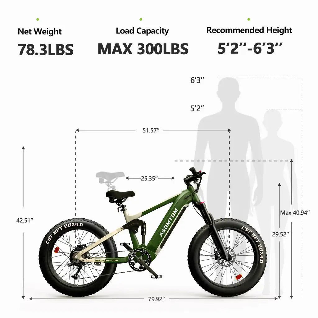 Asomtom SR6 26" Fat Tire All-Terrain Electric Bike