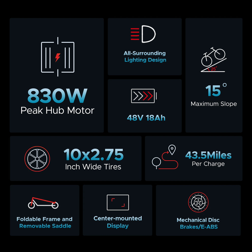 ENGWE 830W Peak Electric Folding Scooter